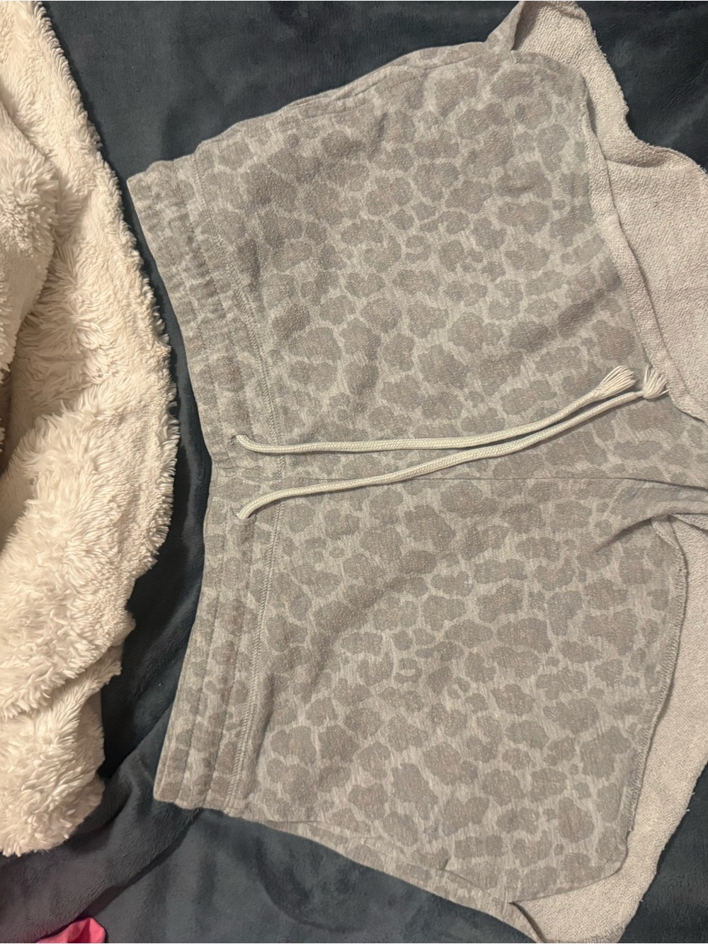 Colsie Light Gray Leopard-Print Lounge Shorts